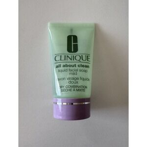 New Clinique All About Clean Liquid Facial Soap Mild Mini 1 oz Dry Skin